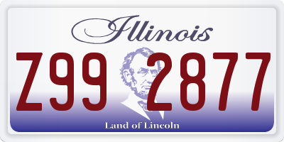 IL license plate Z992877