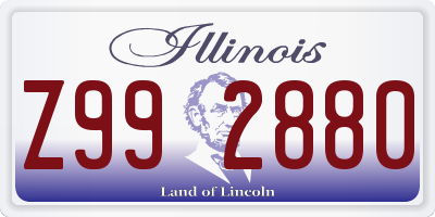 IL license plate Z992880