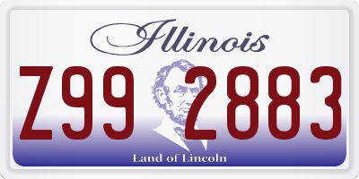 IL license plate Z992883