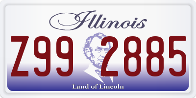 IL license plate Z992885