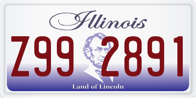 IL license plate Z992891