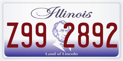 IL license plate Z992892