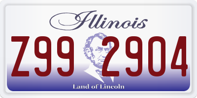 IL license plate Z992904