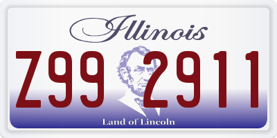IL license plate Z992911
