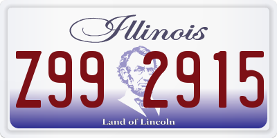 IL license plate Z992915