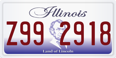 IL license plate Z992918