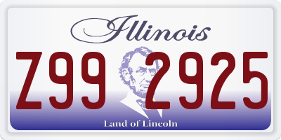 IL license plate Z992925