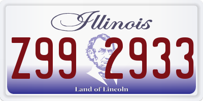 IL license plate Z992933
