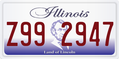 IL license plate Z992947