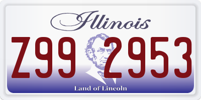 IL license plate Z992953