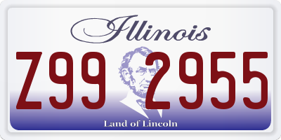 IL license plate Z992955