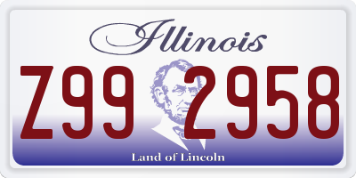 IL license plate Z992958