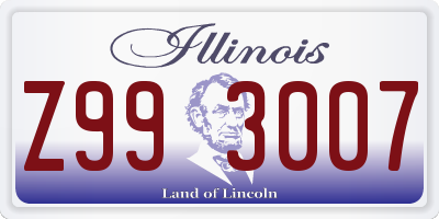 IL license plate Z993007