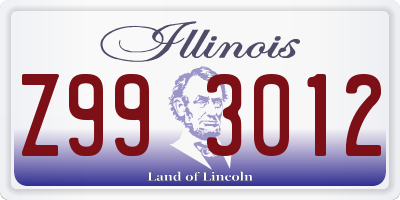 IL license plate Z993012