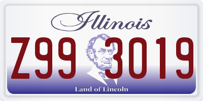 IL license plate Z993019