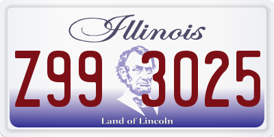 IL license plate Z993025