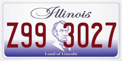 IL license plate Z993027