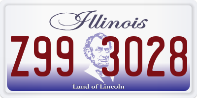 IL license plate Z993028