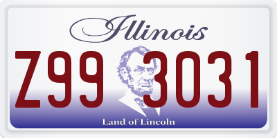 IL license plate Z993031