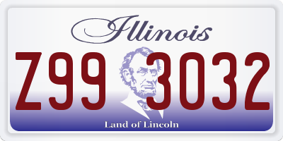 IL license plate Z993032
