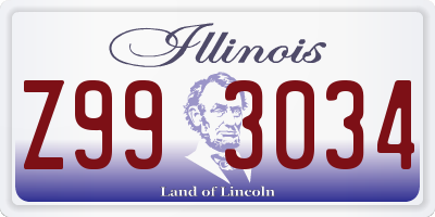 IL license plate Z993034