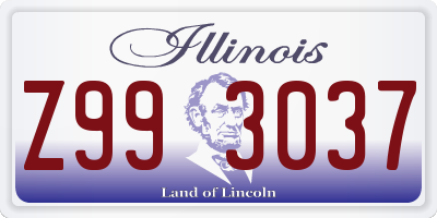 IL license plate Z993037