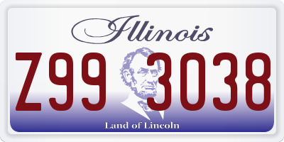 IL license plate Z993038