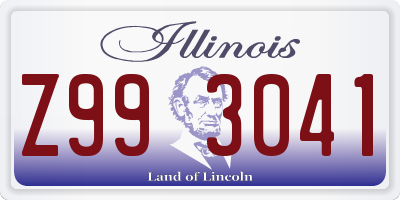 IL license plate Z993041