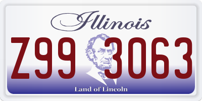 IL license plate Z993063