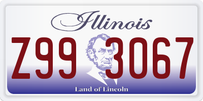 IL license plate Z993067