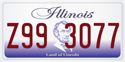 IL license plate Z993077