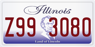 IL license plate Z993080