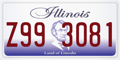 IL license plate Z993081