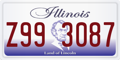 IL license plate Z993087