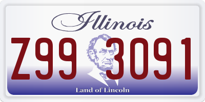 IL license plate Z993091