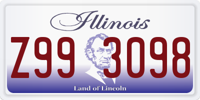 IL license plate Z993098