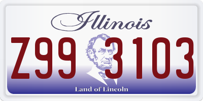 IL license plate Z993103