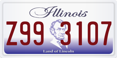 IL license plate Z993107