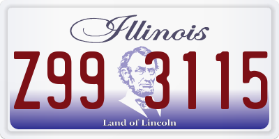 IL license plate Z993115