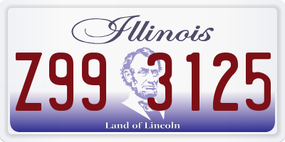 IL license plate Z993125
