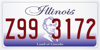 IL license plate Z993172