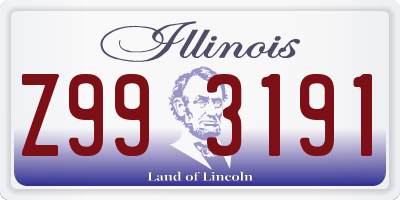 IL license plate Z993191