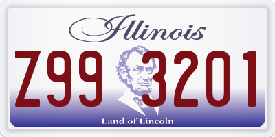 IL license plate Z993201