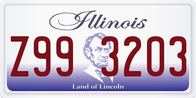 IL license plate Z993203