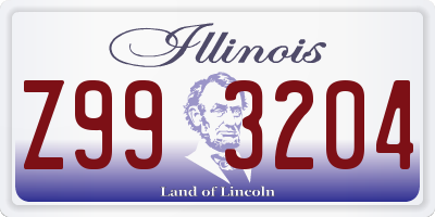 IL license plate Z993204