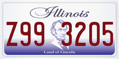 IL license plate Z993205
