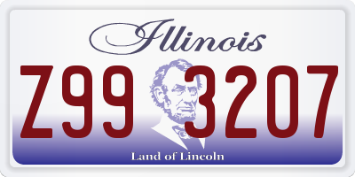 IL license plate Z993207