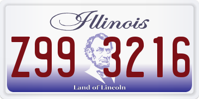 IL license plate Z993216