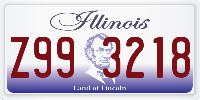 IL license plate Z993218