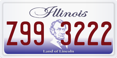 IL license plate Z993222